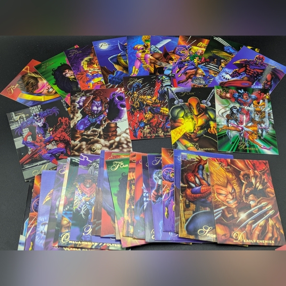 Vintage 90s Marvel Masterpieces Onslaught Spider Man Flair Card Lot 250+ Cards - Picture 3 of 8